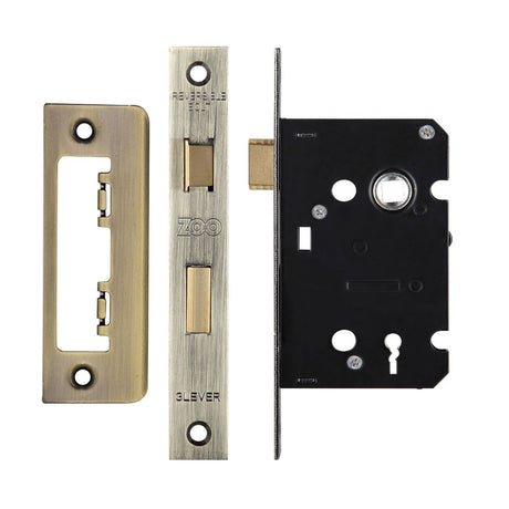 High quality image of the Zoo Hardware - 3 Lever Mortice Sashlock, 64mm - 57mm Centres, Square, Florentine Bronze Finish | Sku. zsc364fb | available to order from Trade Door Handles.