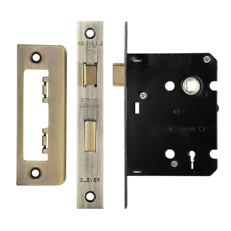 High quality image of the Zoo Hardware - 3 Lever Mortice Sashlock, 76mm - 57mm Centres, Square, Florentine Bronze Finish | Sku. zsc376fb | available to order from Trade Door Handles.