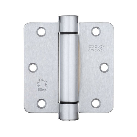 High quality image of the Zoo Hardware - Spring Hinge Plus Slave Pack - Radius - 3.5"x3.5"x2.5 - (Contains 2 Spring and 1 Unsprung Hinge) - Satin Chrome | Sku. zshpsc | available to order from Trade Door Handles.