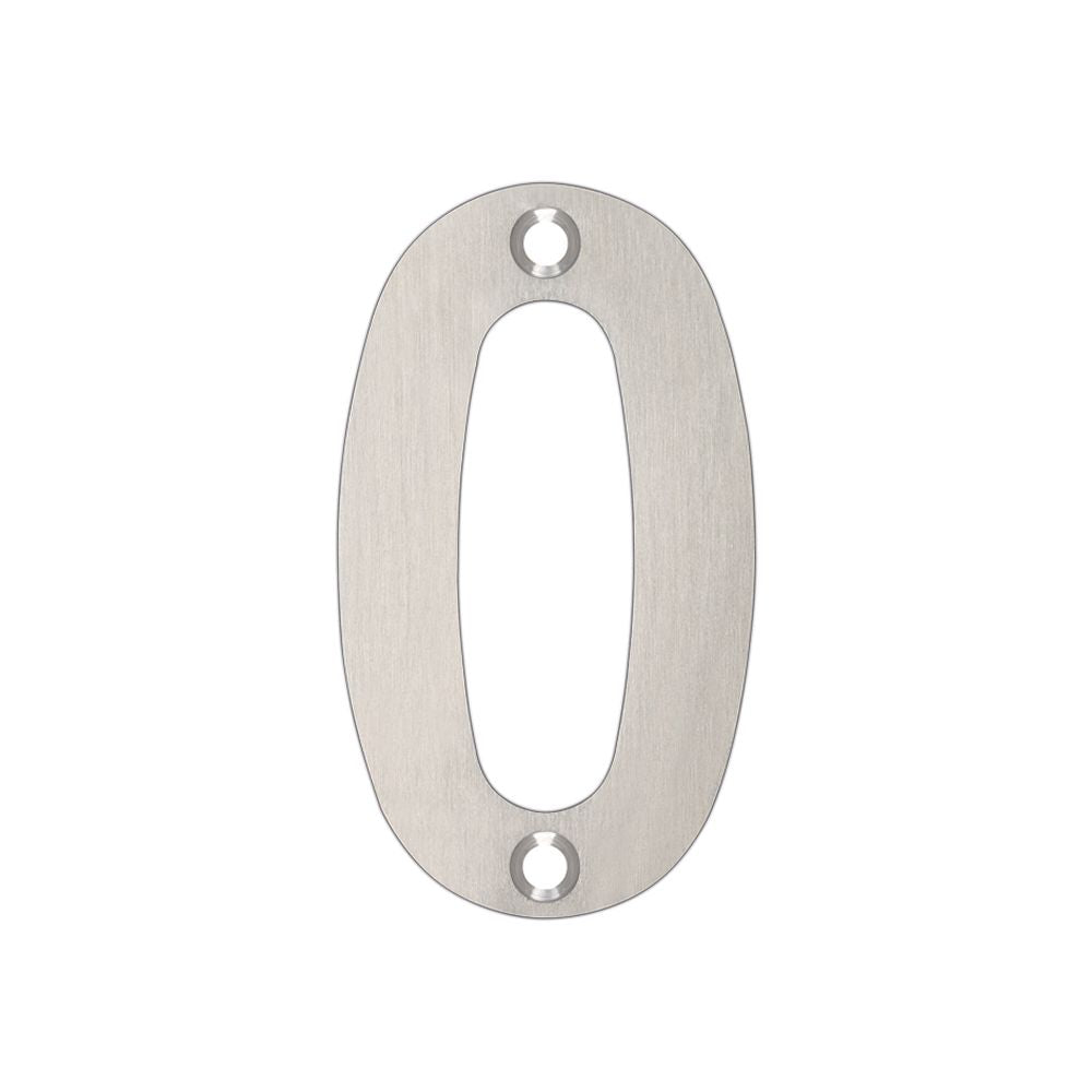 High quality image of the Zoo Hardware - Numerals - No 0 - 75mm - Stain Stainless Steel | Sku. zsn00ass | available to order from Trade Door Handles.