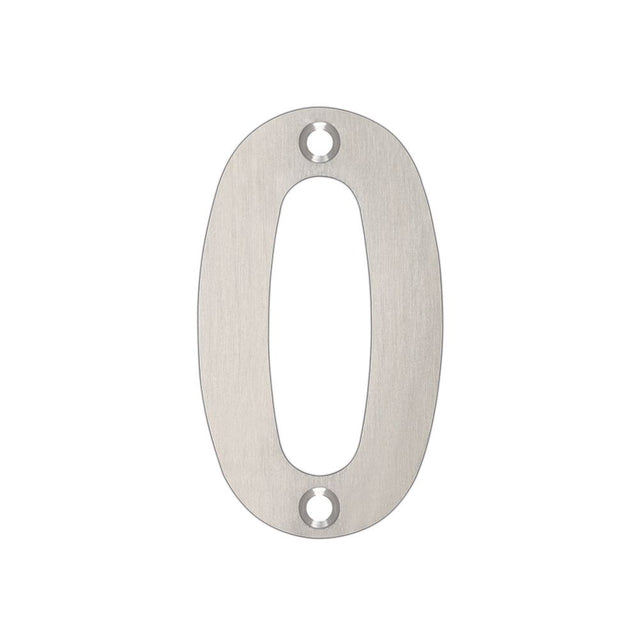 High quality image of the Zoo Hardware - Numerals - No 0 - 75mm - Stain Stainless Steel | Sku. zsn00ass | available to order from Trade Door Handles.