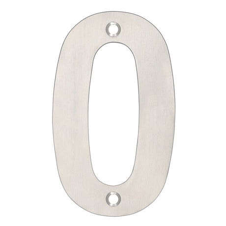 High quality image of the Zoo Hardware - Numerals - No 0 - 102mm - Stain Stainless Steel | Sku. zsn00bss | available to order from Trade Door Handles.