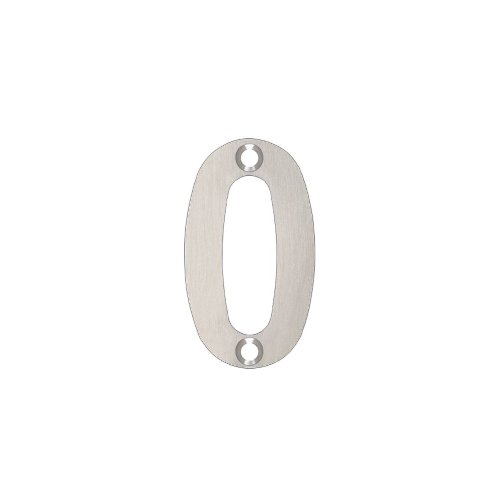 High quality image of the Zoo Hardware - Numerals - No 0 - 50mm - Stain Stainless Steel | Sku. zsn00ss | available to order from Trade Door Handles.