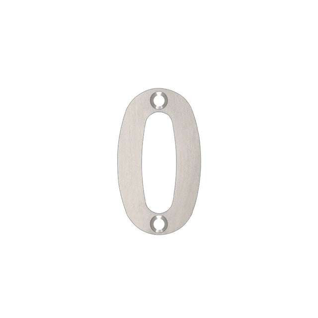 High quality image of the Zoo Hardware - Numerals - No 0 - 50mm - Stain Stainless Steel | Sku. zsn00ss | available to order from Trade Door Handles.