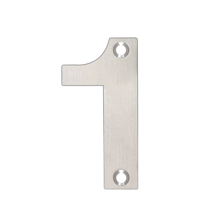 High quality image of the Zoo Hardware - Numerals - No 1 - 75mm - Stain Stainless Steel | Sku. zsn01ass | available to order from Trade Door Handles.