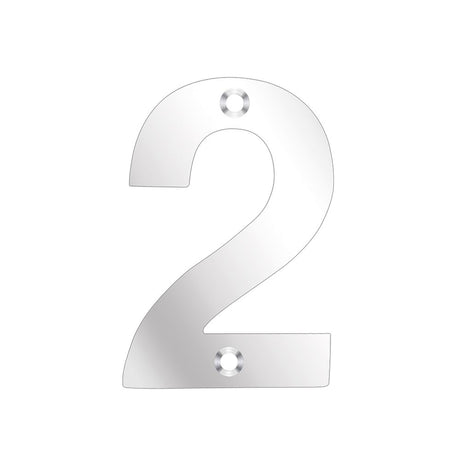 High quality image of the Zoo Hardware - Numerals - No 2 - 75mm - Polished Stainless Steel | Sku. zsn02aps | available to order from Trade Door Handles.