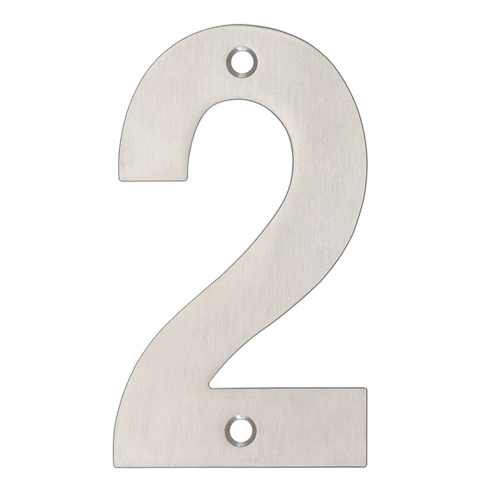 High quality image of the Zoo Hardware - Numerals - No 2 - 102mm - Stain Stainless Steel | Sku. zsn02bss | available to order from Trade Door Handles.