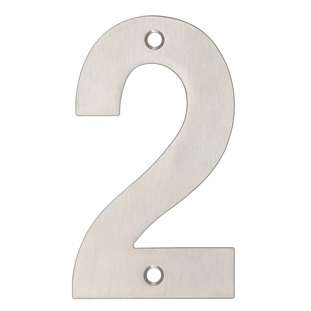 High quality image of the Zoo Hardware - Numerals - No 2 - 102mm - Stain Stainless Steel | Sku. zsn02bss | available to order from Trade Door Handles.