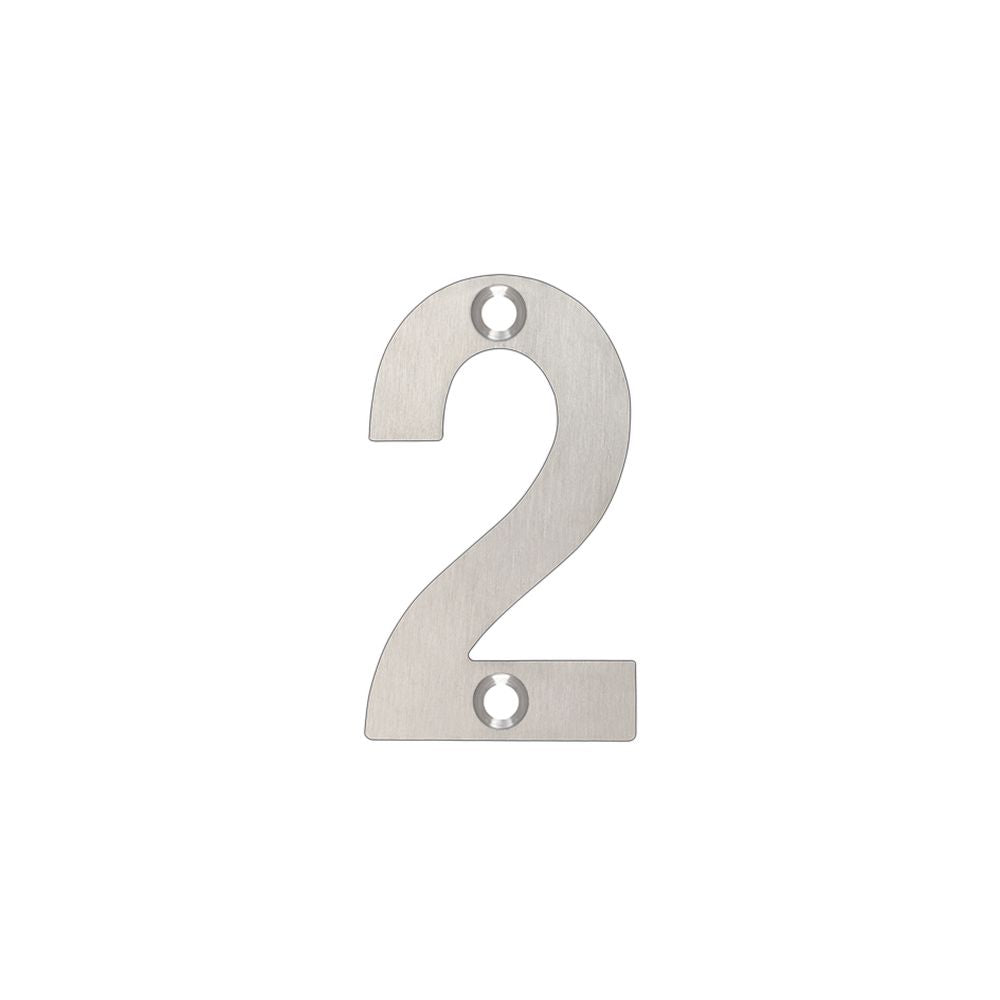 High quality image of the Zoo Hardware - Numerals - No 2 - 50mm - Stain Stainless Steel | Sku. zsn02ss | available to order from Trade Door Handles.