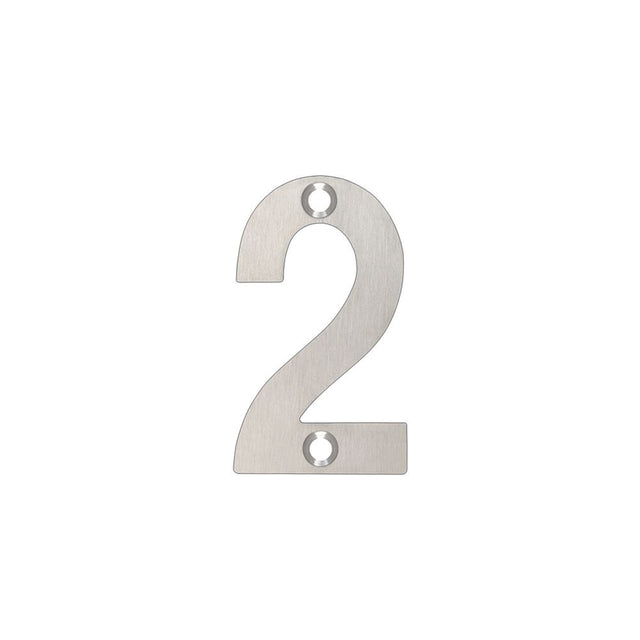 High quality image of the Zoo Hardware - Numerals - No 2 - 50mm - Stain Stainless Steel | Sku. zsn02ss | available to order from Trade Door Handles.