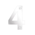 High quality image of the Zoo Hardware - Numerals - No 4 - 75mm - Polished Stainless Steel | Sku. zsn04aps | available to order from Trade Door Handles.