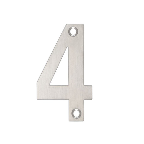 High quality image of the Zoo Hardware - Numerals - No 4 - 75mm - Stain Stainless Steel | Sku. zsn04ass | available to order from Trade Door Handles.