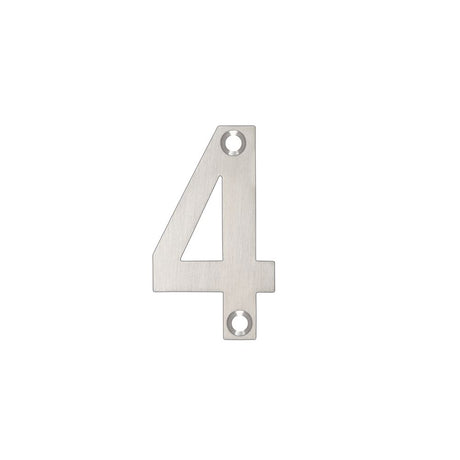 High quality image of the Zoo Hardware - Numerals - No 4 - 50mm - Stain Stainless Steel | Sku. zsn04ss | available to order from Trade Door Handles.