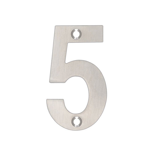 High quality image of the Zoo Hardware - Numerals - No 5 - 75mm - Stain Stainless Steel | Sku. zsn05ass | available to order from Trade Door Handles.