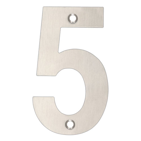 High quality image of the Zoo Hardware - Numerals - No 5 - 102mm - Stain Stainless Steel | Sku. zsn05bss | available to order from Trade Door Handles.
