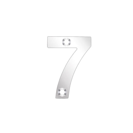 High quality image of the Zoo Hardware - Numerals - No 7 - 50mm - Polished Stainless Steel | Sku. zsn07ps | available to order from Trade Door Handles.