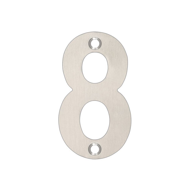 High quality image of the Zoo Hardware - Numerals - No 8 - 75mm - Stain Stainless Steel | Sku. zsn08ass | available to order from Trade Door Handles.
