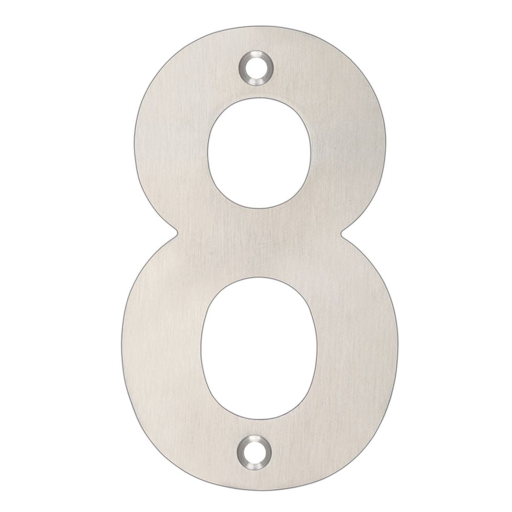High quality image of the Zoo Hardware - Numerals - No 8 - 102mm - Stain Stainless Steel | Sku. zsn08bss | available to order from Trade Door Handles.