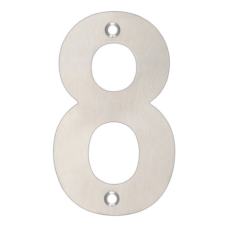 High quality image of the Zoo Hardware - Numerals - No 8 - 102mm - Stain Stainless Steel | Sku. zsn08bss | available to order from Trade Door Handles.