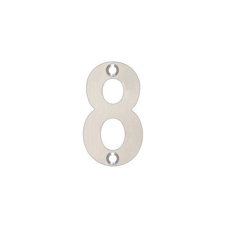 High quality image of the Zoo Hardware - Numerals - No 8 - 50mm - Stain Stainless Steel | Sku. zsn08ss | available to order from Trade Door Handles.
