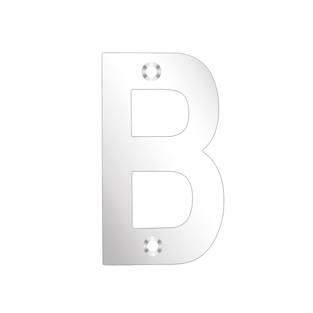 High quality image of the Zoo Hardware - Letter - B - 75mm - Polished Stainless Steel | Sku. zsnbps75 | available to order from Trade Door Handles.