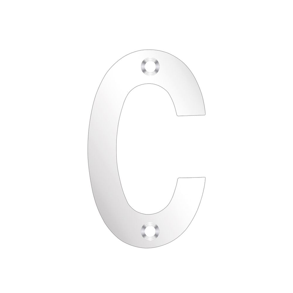 High quality image of the Zoo Hardware - Letter - C - 75mm - Polished Stainless Steel | Sku. zsncps75 | available to order from Trade Door Handles.