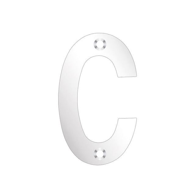 High quality image of the Zoo Hardware - Letter - C - 75mm - Polished Stainless Steel | Sku. zsncps75 | available to order from Trade Door Handles.