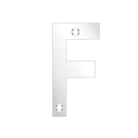 High quality image of the Zoo Hardware - Letter - F - 75mm - Polished Stainless Steel | Sku. zsnfps75 | available to order from Trade Door Handles.