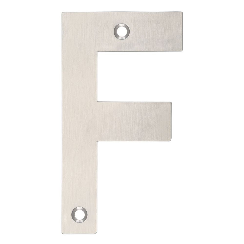 High quality image of the Zoo Hardware - Letter - F - 102mm - Stain Stainless Steel | Sku. zsnfss | available to order from Trade Door Handles.