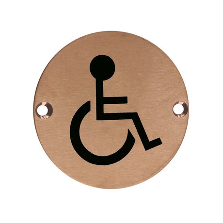 High quality image of the Zoo Hardware - Sex Symbol - Disabled - 76mm Dia - PVD Satin Bronze | Sku. zss07-pvdbz | available to order from Trade Door Handles.