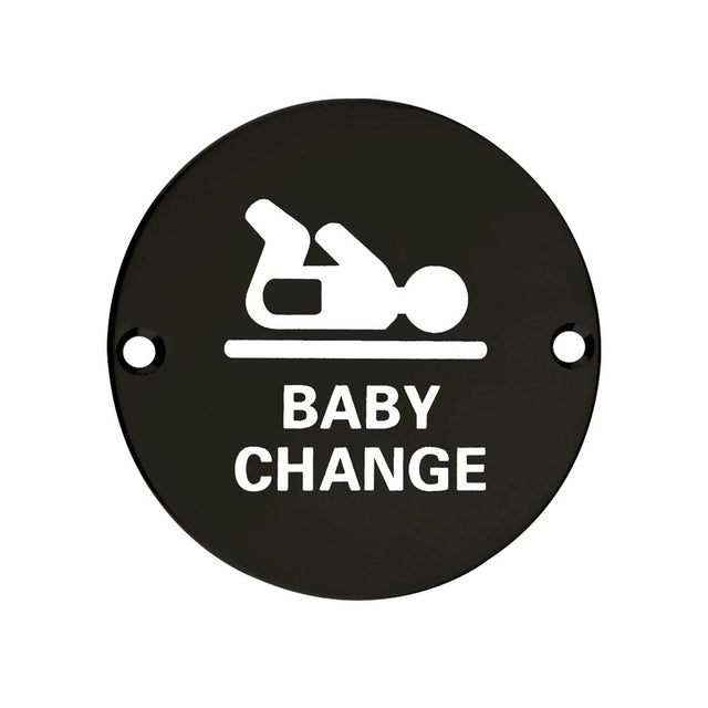 High quality image of the Zoo Hardware - Sex Symbol - Baby Change - 76mm Dia - Powder Coated Matt Black | Sku. zss08-pcb | available to order from Trade Door Handles.