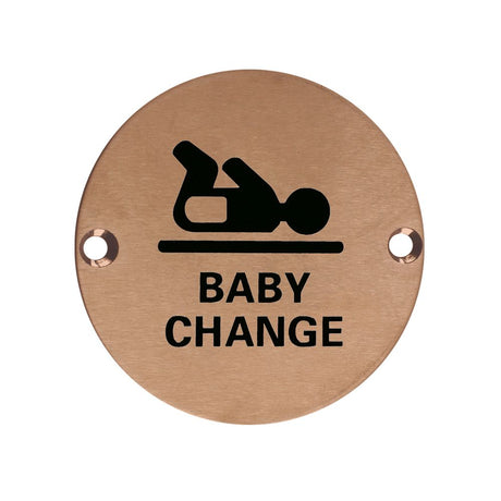 High quality image of the Zoo Hardware - Sex Symbol - Baby Change - 76mm Dia - PVD Satin Bronze | Sku. zss08-pvdbz | available to order from Trade Door Handles.