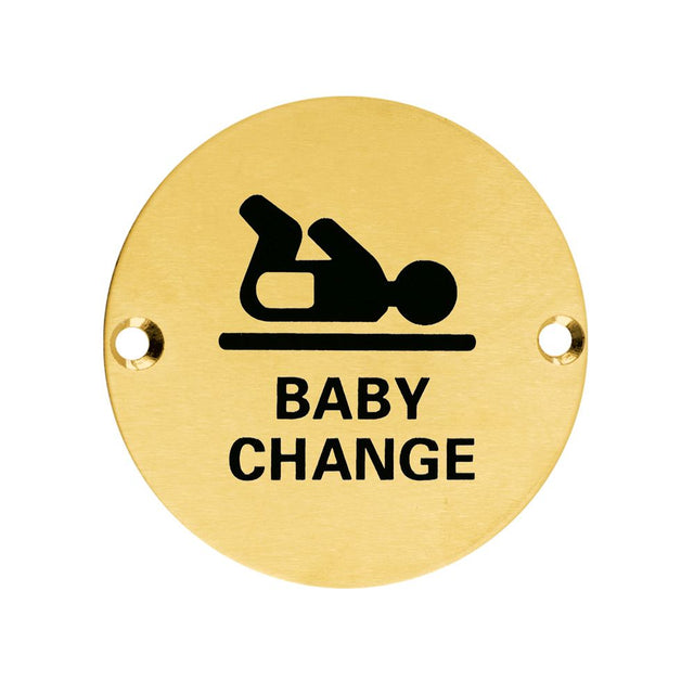 High quality image of the Zoo Hardware - Sex Symbol - Baby Change - 76mm - Dia PVD Satin Brass | Sku. zss08-pvdsb | available to order from Trade Door Handles.