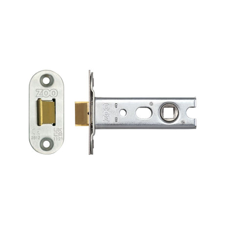 High quality image of the Zoo Hardware - Tubular Latch (Knobs) - Architectural 45* Travel - Radius 76mm C/W forend - Stain Stainless Steel | Sku. ztlka76rss | available to order from Trade Door Handles.