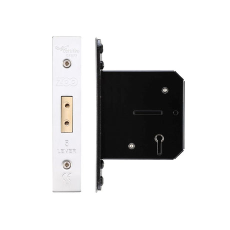 High quality image of the Zoo Hardware - 5 Lever Dead Lock - 76mm C/W Forend and Strike - Stain Stainless Steel | Sku. zukd576ss | available to order from Trade Door Handles.