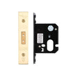 High quality image of the Zoo Hardware - Oval Profile Dead Lock - 64mm C/W Forend and Strike - PVD Brass | Sku. zukd64oppvd | available to order from Trade Door Handles.