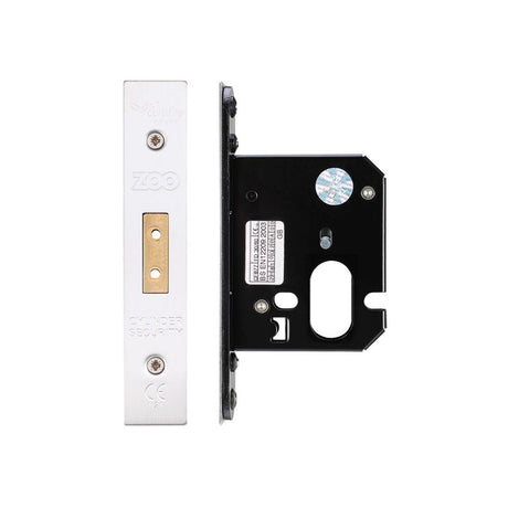 High quality image of the Zoo Hardware - Oval Profile Dead Lock - 64mm C/W Forend and Strike - Polished Stainless Steel | Sku. zukd64opss | available to order from Trade Door Handles.