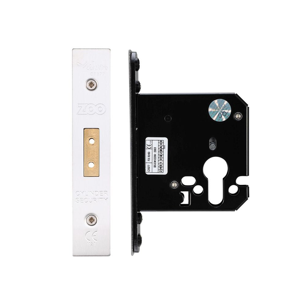High quality image of the Zoo Hardware - Euro Profile Dead Lock - 76mm C/W Forend and Strike - Polished Stainless Steel | Sku. zukd76epss | available to order from Trade Door Handles.