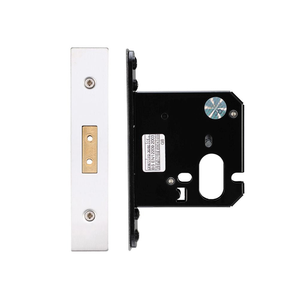 High quality image of the Zoo Hardware - Oval Profile Dead Lock - 76mm C/W Forend and Strike - Polished Stainless Steel | Sku. zukd76opss | available to order from Trade Door Handles.