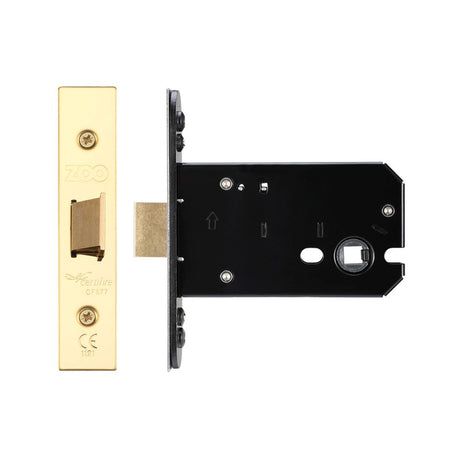 High quality image of the Zoo Hardware - Flat latch - 102mm C/W Forend and Strike - PVD Brass | Sku. zukf102pvd | available to order from Trade Door Handles.