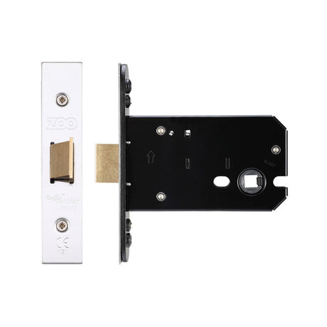 High quality image of the Zoo Hardware - Flat latch - 102mm C/W Forend and Strike - Stain Stainless Steel | Sku. zukf102ss | available to order from Trade Door Handles.
