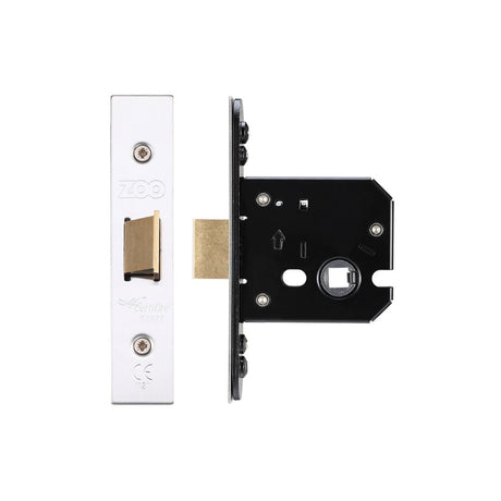 High quality image of the Zoo Hardware - Flat latch - 64mm C/W Forend and Strike - Stain Stainless Steel | Sku. zukf64ss | available to order from Trade Door Handles.
