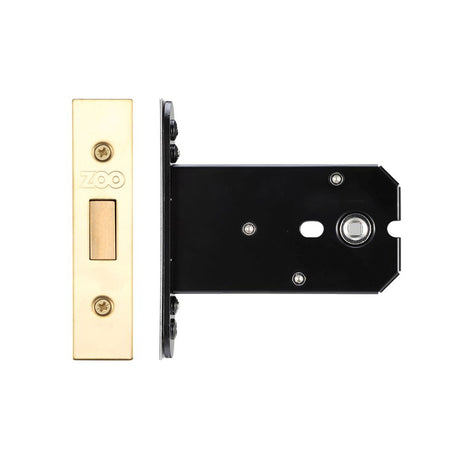 High quality image of the Zoo Hardware - Flat Dead lock - 102mm C/W Forend and Strike - PVD Brass | Sku. zukfd102pvd | available to order from Trade Door Handles.
