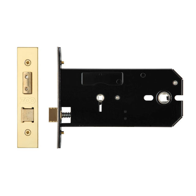 High quality image of the Zoo Hardware - Horizontal Lock - 152mm - Bathroom Version - PVD Brass | Sku. zukhb152pvd | available to order from Trade Door Handles.