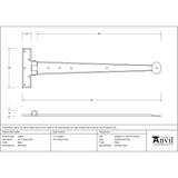 This is an image showing From The Anvil - Black 18" Penny End T Hinge (pair) available from trade door handles, quick delivery and discounted prices