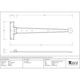 This is an image showing From The Anvil - Beeswax 18" Penny End T Hinge (pair) available from trade door handles, quick delivery and discounted prices