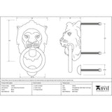 This is an image showing From The Anvil - Black Lion Head Door Knocker available from trade door handles, quick delivery and discounted prices