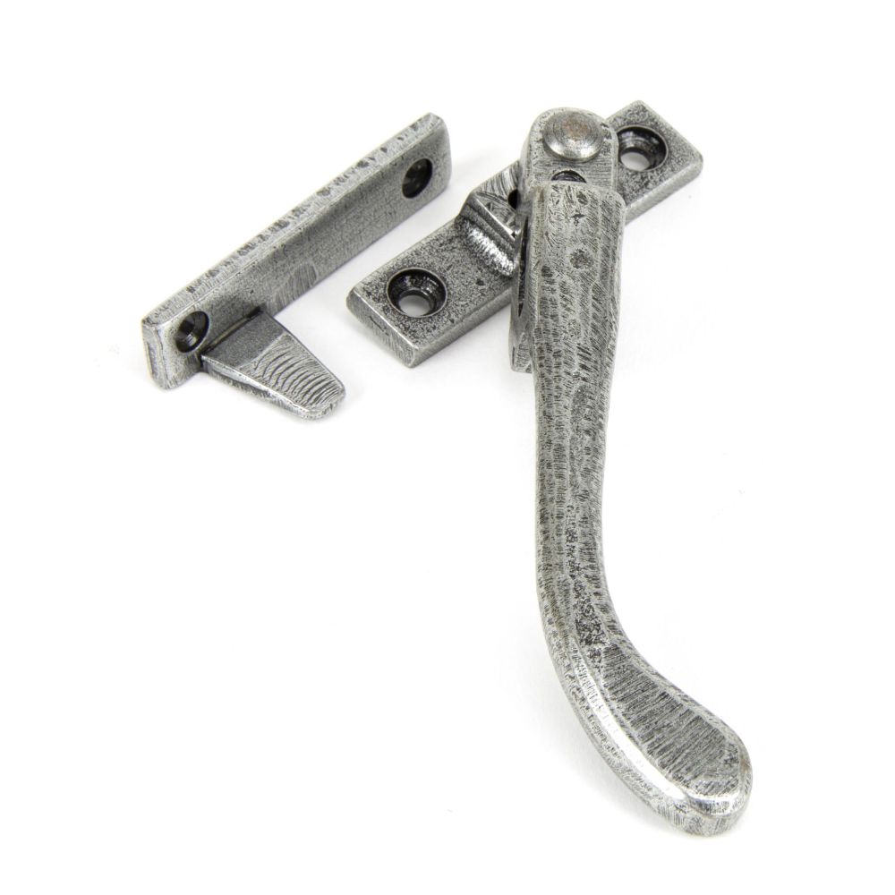 This is an image showing From The Anvil - Pewter Night-Vent Locking Peardrop Fastener - RH available from trade door handles, quick delivery and discounted prices