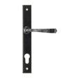 This is an image showing From The Anvil - Black Avon Slimline Lever Espag. Lock Set available from trade door handles, quick delivery and discounted prices