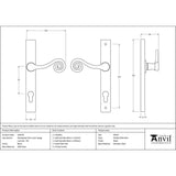 This is an image showing From The Anvil - Black Monkeytail Slimline Lever Espag. Lock Set - RH available from trade door handles, quick delivery and discounted prices